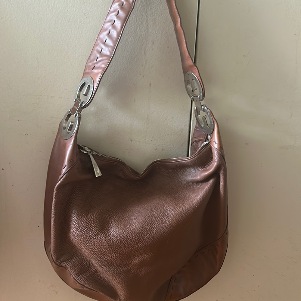 Escada vintage brown leather shoulder bag